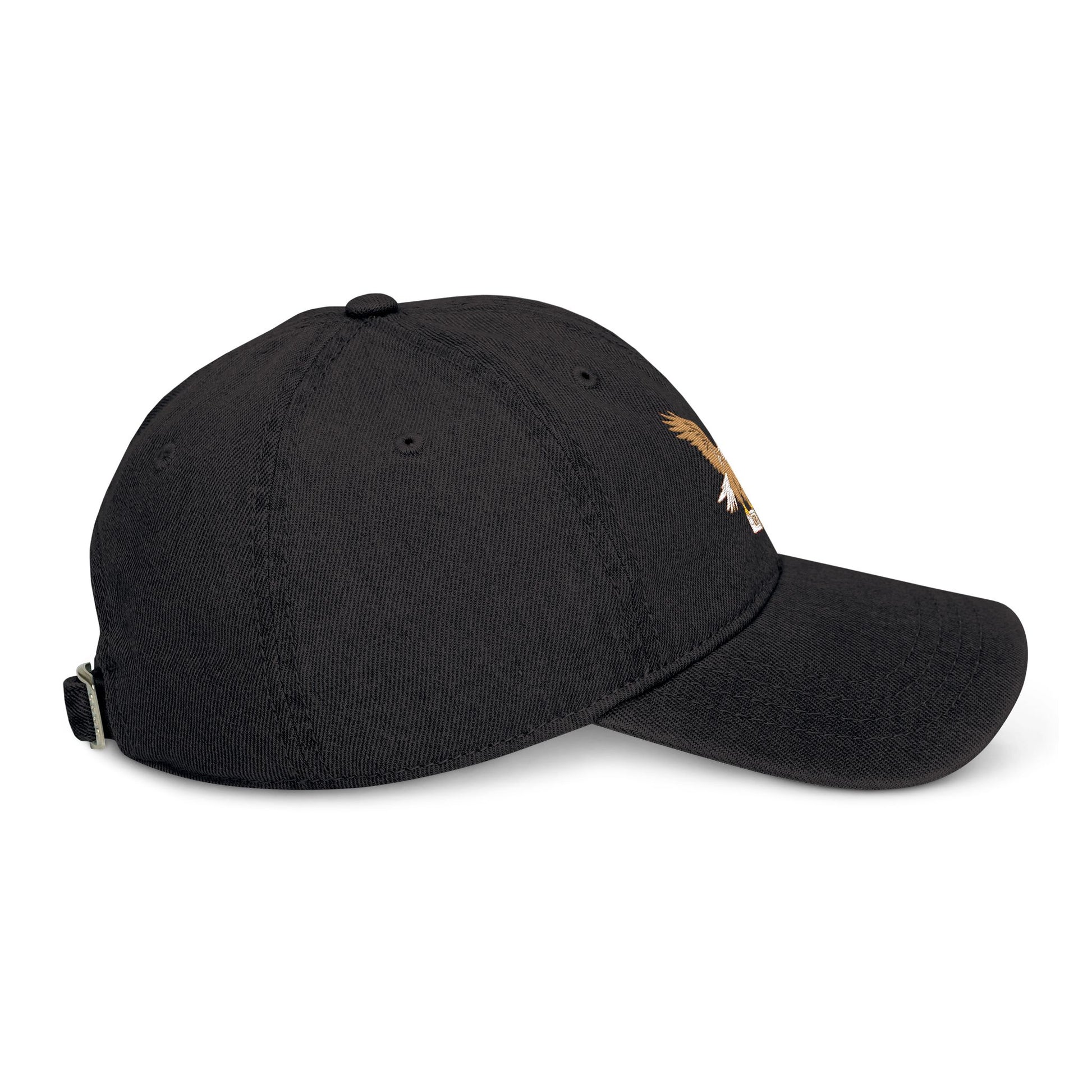Denim Hat with Eagle Embroidery