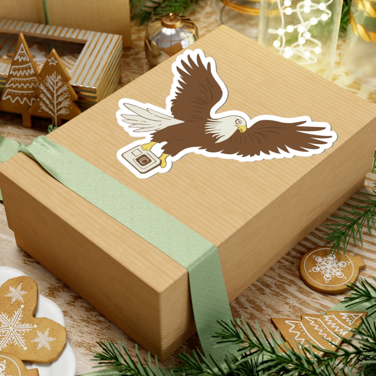 Eagle with Camera Kiss-Cut Stickers