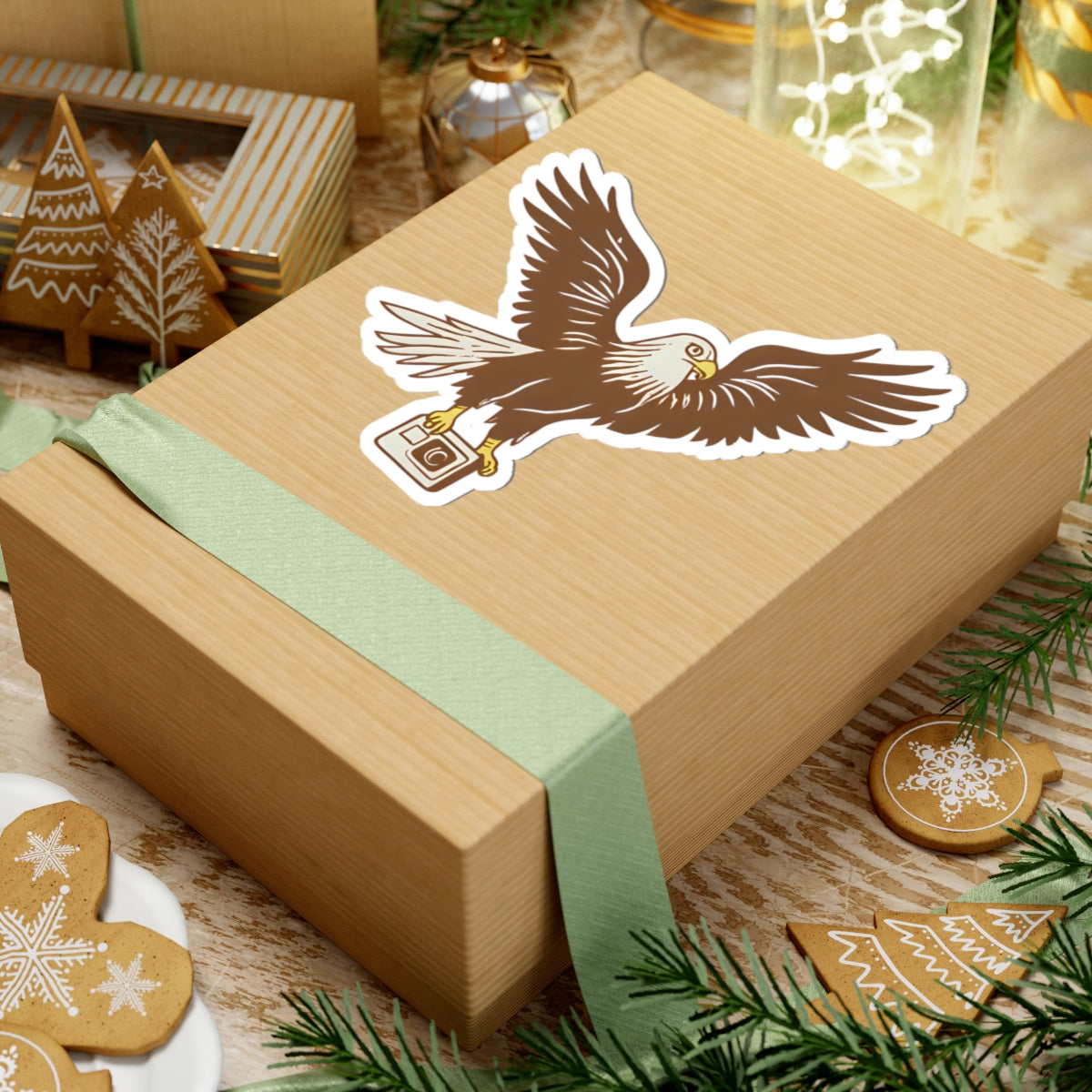 Eagle with Camera Kiss-Cut Stickers